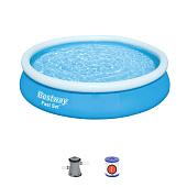  Bestway Бассейн с надувным бортом Fast Set 366х76см, 5377л  арт.57273 