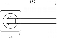  Ручка дверная Trodos квадрат AL-02-572, графит 