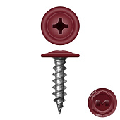  Саморезы металл-металл с прессшайбой ШСММ 4,2х19мм, 150шт, RAL 3005 винно-красный 