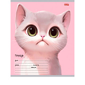  Тетрадь 12л линия Мультяшный котик обл. цв. мел. 5 диз. (25/250) /12-5573/ 