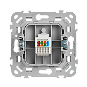 Розетка компьютерная встраиваемая RJ45 UTP cat 5e, цвет алюминий, IEK FLITE