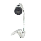 Смеситель для кухни с гибким изливом с боковой ручкой с гайкой силумин хром R3213F-8 Rainsberg