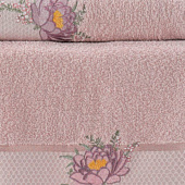  Комплект полотенец в коробке MERZUKA махровые 2 шт.LOTUS (сиреневый) 