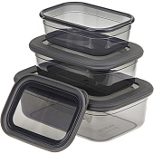 Набор емкостей д/продуктов "Респект"3шт (0,4/0,67/1,2л) Графитовый М1264 Набор емкостей д/продуктов "Респект"3шт (0,4/0,67/1,2л) Графитовый М1264