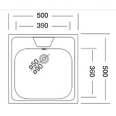  Мойка накладная матовая 50х50см V-406 