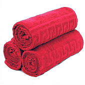 Полотенце 70х140 махровое греческая кайма, Красный Полотенце 70х140 махровое греческая кайма, Красный