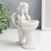 Подсвечник полистоун "Белоснежный ангел у колонны" 15х10х6,5 см 7656083 Подсвечник полистоун "Белоснежный ангел у колонны" 15х10х6,5 см 7656083