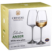  Набор бокалов для белого вина Crystal Bohemia  Anser 440мл (6шт) БСС0047 