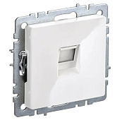 Розетка компьютерная встраиваемая RJ45 UTP cat 5e, цвет белый, IEK BRITE Розетка компьютерная встраиваемая RJ45 UTP cat 5e, цвет белый, IEK BRITE
