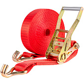 Стяжка крепления груза 7,0т 8,0м SKYWAY STAFF 50мм красный храповый механизм с крюками полиэстер 1шт Стяжка крепления груза 7,0т 8,0м SKYWAY STAFF 50мм красный храповый механизм с крюками полиэстер 1шт