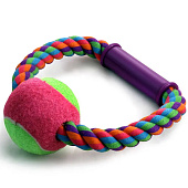  Игрушка для собак Грейфер Триол, веревка кольцо с ручкой, мяч, d 65/165 мм 