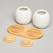  Набор банок lefard "meadow" подставке 2 шт. 19,5х9,5 см 400 мл 587-210 