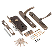 Замок врезной с ручкой 0203 AB бронза АЛЛЮР Замок врезной с ручкой 0203 AB бронза АЛЛЮР