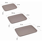 Подносы, набор из 3х штук - 24х17, 30,5х22, 35х25,французcкий серый М1108 Подносы, набор из 3х штук - 24х17, 30,5х22, 35х25,французcкий серый М1108