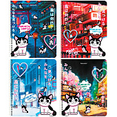 Тетрадь 80л. А5. BRAUBERG гребень, клетка, Anime Cats 404415