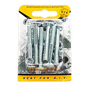  Болт мебельн.с усом DIN 607  6x50 с гайкой (белый цинк 8 шт) 