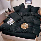 Комплект постельного белья страйп-сатин дуэт черный 908 Комплект постельного белья страйп-сатин дуэт черный 908