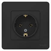 Розетка 1-м СП BLANCA с/з антрацит SchE BLNRS001016 Розетка 1-м СП BLANCA с/з антрацит SchE BLNRS001016
