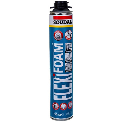 Пена пистолетная SOUDAL Флекси 750мл Пена пистолетная SOUDAL Флекси 750мл