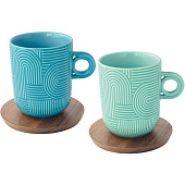 Набор из 2-х кружек "Радуга" 0.35л (мятн.+мор.волна) на подставке EL-R1780/TLO1 Набор из 2-х кружек "Радуга" 0.35л (мятн.+мор.волна) на подставке EL-R1780/TLO1