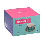 Чайная пара Доляна «Винтаж», 250 мл, керамика, бирюзовая, 10609925