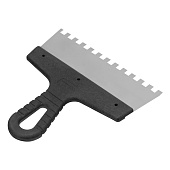  Шпатель зубчатый 200мм, зуб 8х8мм, пластмассовая ручка, нержавеющая сталь 