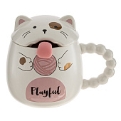 Кружка с крышкой и ложкой, 350 мл, 814493