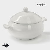  Супница фарфоровая Magistro "Бланш" 600 мл, 20,5х15 см, белый 10066662 