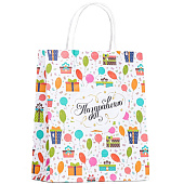 Пакет крафт Подарки, 22 х 12 х 27 см, 9671935 Пакет крафт Подарки, 22 х 12 х 27 см, 9671935