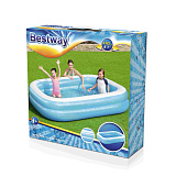  Бассейн надувной Blue Rectangular BESTWAY семейный 262х175х51см 778л прямоугольный арт.54006 Код249247 