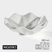  Салатник фарфоровый Magistro «Изобилие», 260 мл, d=15 см, белый 4177893 
