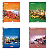 Тетрадь 48л. А5, Brauberg, гребень, клетка, обложка картон, Природа, 401874 Тетрадь 48л. А5, Brauberg, гребень, клетка, обложка картон, Природа, 401874