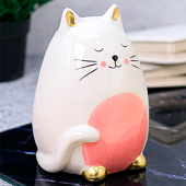 Копилка керамическая Sleepy cat white