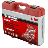 Набор слесарно-монтажный, 112 предм., 1/2", 1/4", 5/16", Matrix PROFI 13586, с квадратами