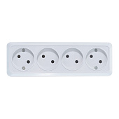 Розетка 4-м б/з ОП Олимп бел. UNIVersal 1162 Розетка 4-м б/з ОП Олимп бел. UNIVersal 1162