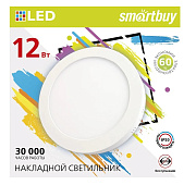 Светильник настен-потол накладной LED SDL 12Вт 6500К круг белый (d160х28) /Smartbuy
