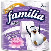  Туалетная бумага Familia Plus Магический цветок 2-х сл. белая с ароматом и рисунком 4 шт. Арт.5044992 