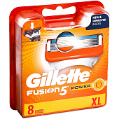 Сменные кассеты для бритья GILLETTE FUSION Power 8шт Red