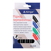  Маркер черный Alingar перманент пулевидный 1-7 мм AL524 