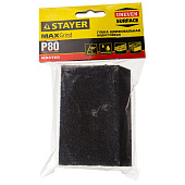 Губка шлифовальная STAYER "MASTER" угловая, зерно - оксид алюминия, Р80, 100 x 68 x 42 x 26 мм, средняя жесткость