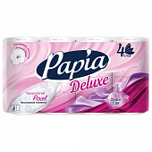 Туалетная бумага Hayat Papia Deluxe Dolce Vita 4-х сл. белая 8 шт. (ф7) 