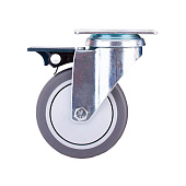 Опора колесная повор.на площ.со стоп. 75мм пласт/резин (серый 1 шт)(50кг) Опора колесная повор.на площ.со стоп. 75мм пласт/резин (серый 1 шт)(50кг)