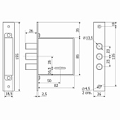 Замок врезной 10.01 4 дл.кл. ЗК103 Гардиан Замок врезной 10.01 4 дл.кл. ЗК103 Гардиан