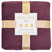  Плед Fine Line Кубик, 220х200 см, велсофт, баклажан, 19-2311 