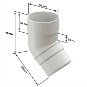 Колено 45° Docke PREMIUM, Пломбир Ral:9003 Колено 45° Docke PREMIUM, Пломбир Ral:9003