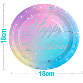  Набор бумажных тарелок 8 шт. "Magical birthday party" (180 мм) 