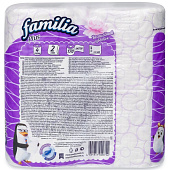  Туалетная бумага Familia Plus Магический цветок 2-х сл. белая с ароматом и рисунком 4 шт. 