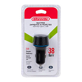Зарядное устройство (адаптер) 12/24V 38W USB (QC 3.0) Type-C (PD) SKYWAY черный Зарядное устройство (адаптер) 12/24V 38W USB (QC 3.0) Type-C (PD) SKYWAY черный