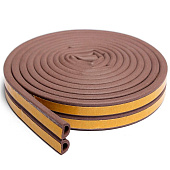 Уплотнитель D-профиль 9 мм корич двойной Уплотнитель D-профиль 9 мм корич двойной