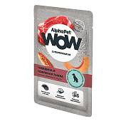 Влажный корм AlphaPet WOW Superpremium для собак с чувствительным пищеварением 85г говядина/тыква соус (215010)